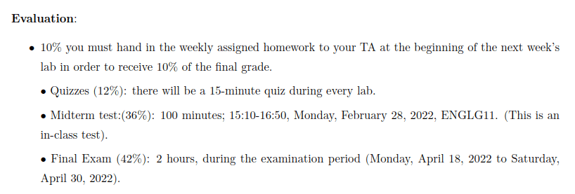 The weights for my Linear Algebra class